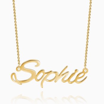 Personalized Name Necklace 14k Gold Plated Silver