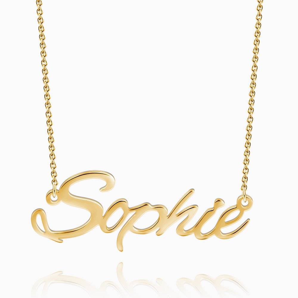 Personalized Name Necklace 14k Gold Plated Silver