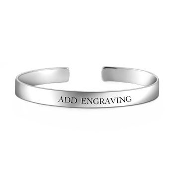 Engravable Cuff Bangle Silver
