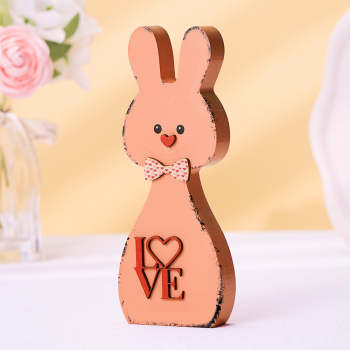 Hölzernes Paar-kaninchen-wohndekor-valentinstag-geschenk Für Paare - ihrenamenskettede