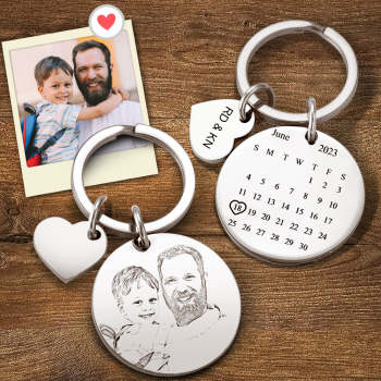 Vatertagsgeschenk Personalisierter Kalender-Schlüsselanhänger, wichtige Datumsmarkierung, Geschenke für Paare