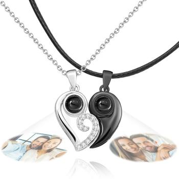 Kreisanhänger personalisierte Fotoprojektionskette benutzerdefinierter niedlicher Schmuck für Jubiläums Hochzeitsgeschenke