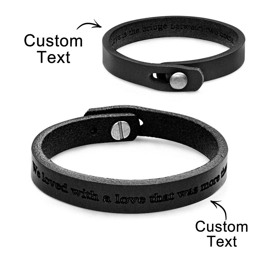 Gravierbares Retro-lederarmband Im Einzigartigen Stil Für Herren - ihrenamenskettede