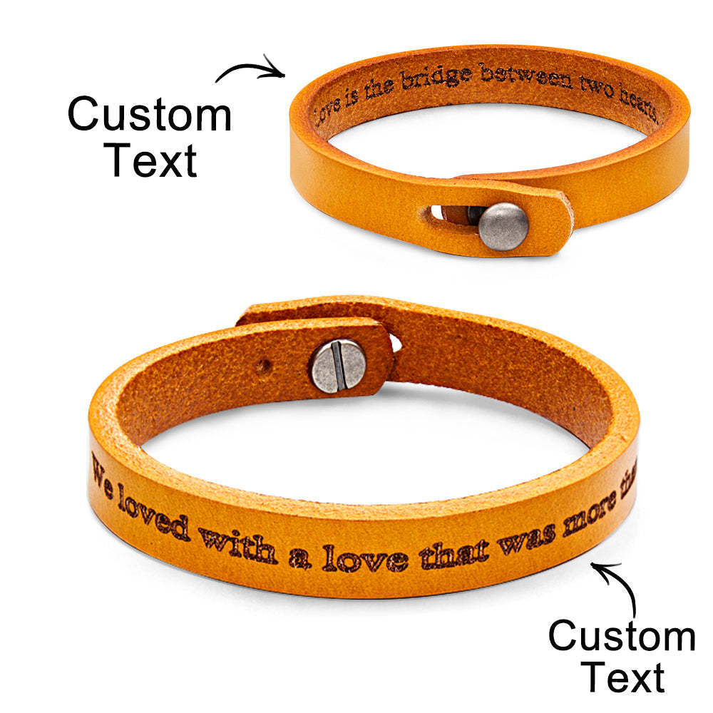 Gravierbares Retro-lederarmband Im Einzigartigen Stil Für Herren - ihrenamenskettede
