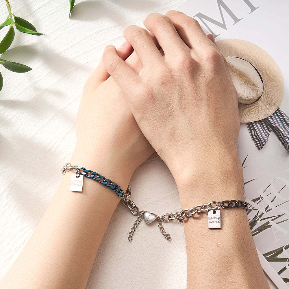 Personalisiertes Graviertes Armband Mit Spleißkette, Modisches Geschenk - ihrenamenskettede