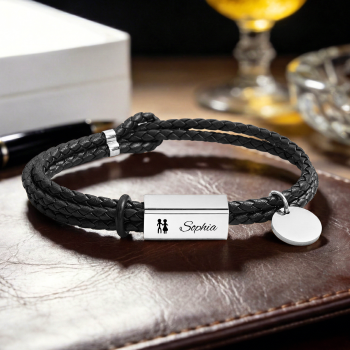 Personalisiertes Liebesarmband Mit Individuellem Text & Graviertes Partnerarmband – Valentinstagsgeschenk Für Sie Und Ihn - namenecklacede