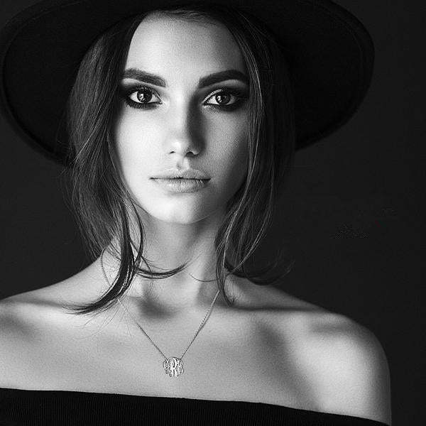 Fancy Monogram Necklace Silver