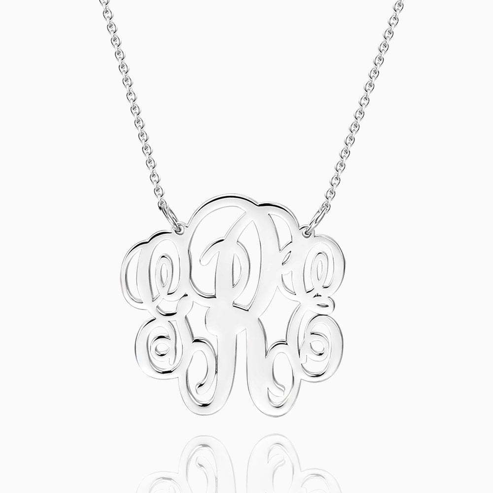 Fancy Monogram Necklace Silver