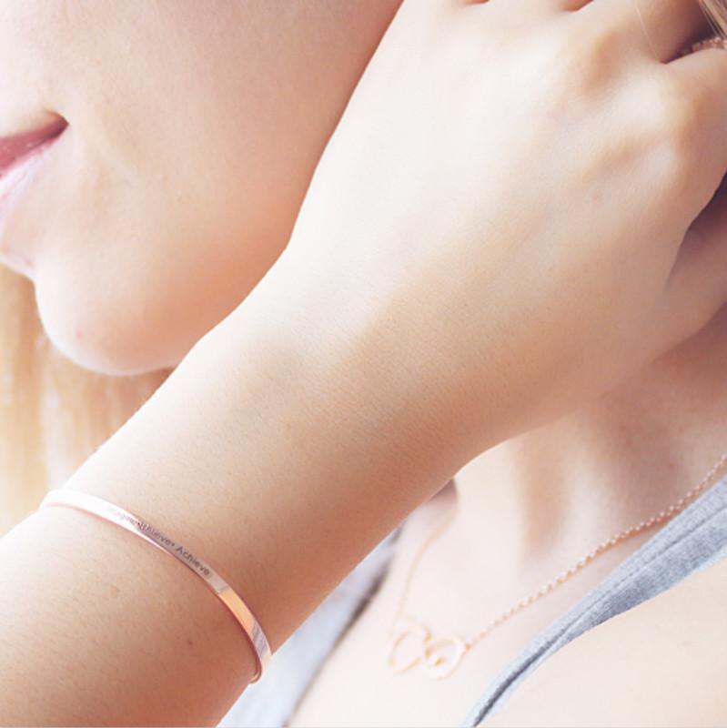 Rose Gold Engravable Cuff Bangle