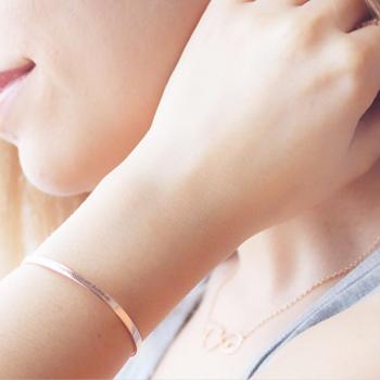 Rose Gold Engravable Cuff Bangle