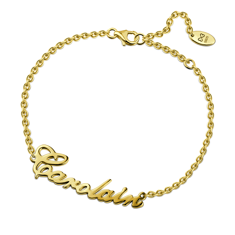 Carrie Style 14K Gold Plated Name Bracelet