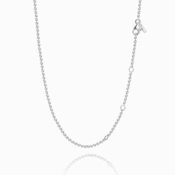 17.7in Rolo Chain Basic Necklace Silver - Length Adjustable