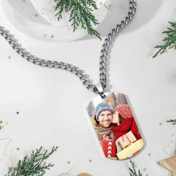 Herren Edelstahl Hund Tag Foto Anhänger Grad Geschenke Für Ihn