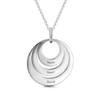 Engravable Three Disc Necklace Silver