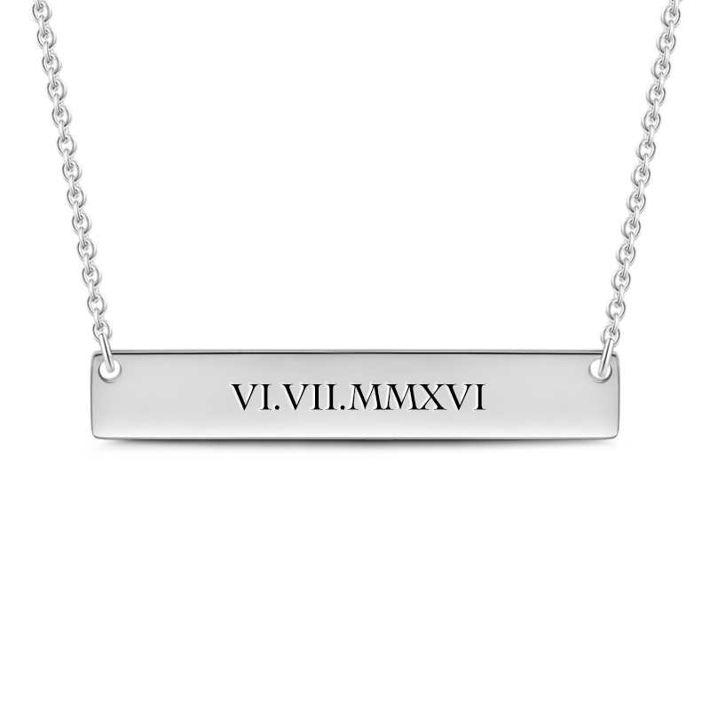 Engravable Bar Necklace Silver