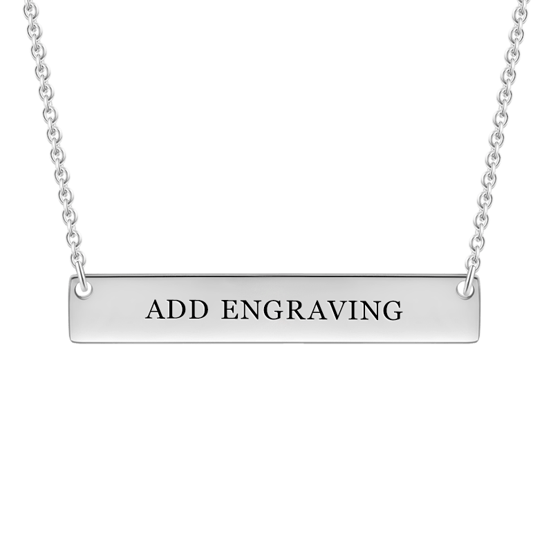 Engravable Bar Necklace Silver