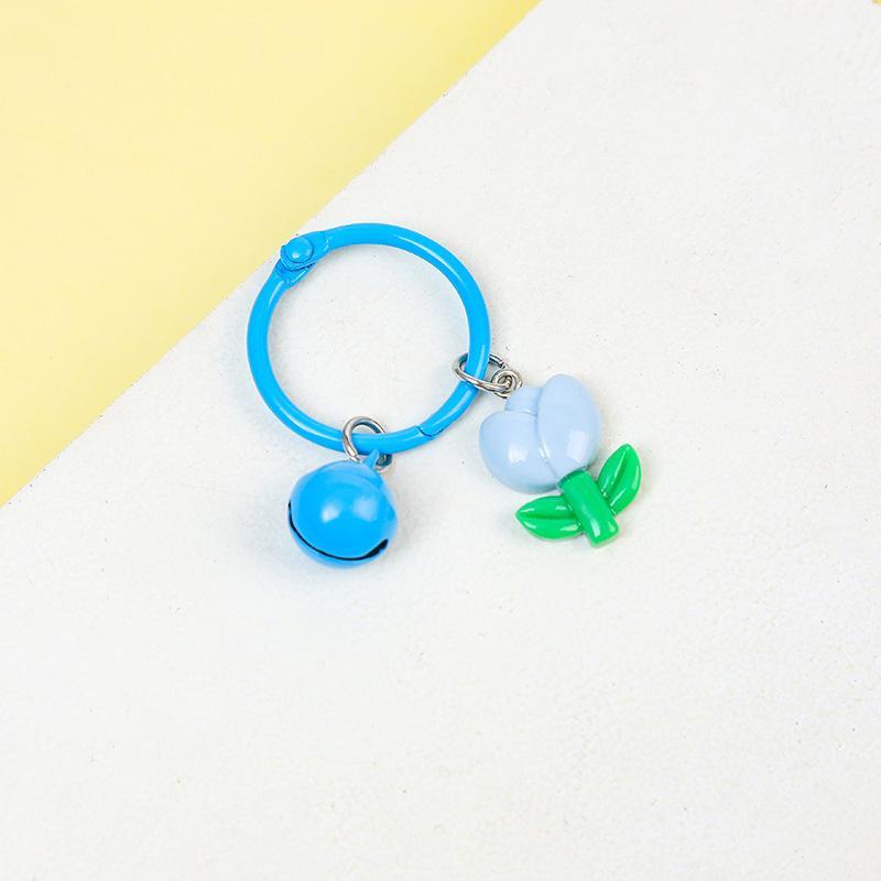 Floral Bell Keychain – Elegant Flower Pendant Accessory Sweet Flower Pendant Bag Charm