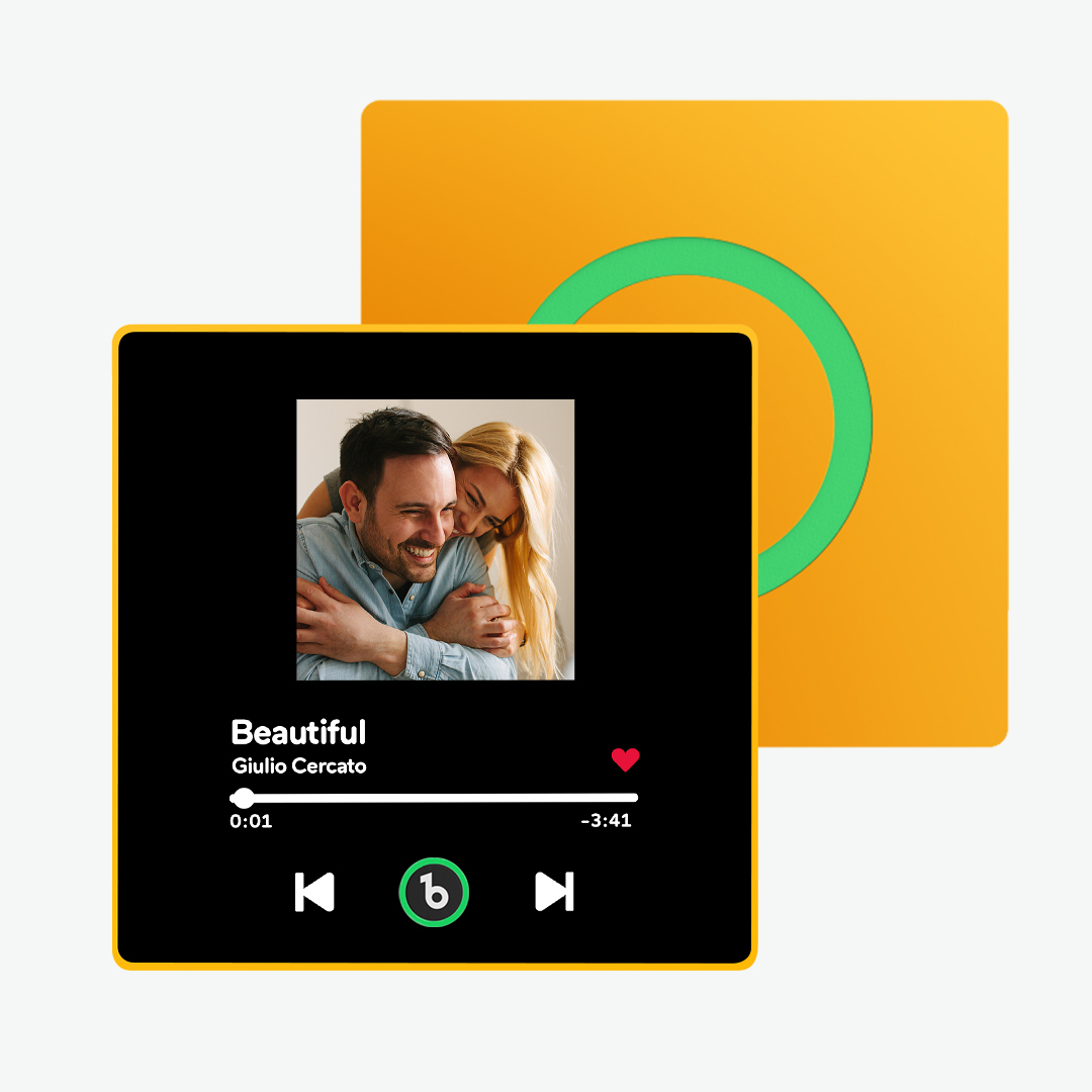Personalisierter Musik-kühlschrankmagnet, Bunter Rahmen, Personalisierter Album-kühlschrankmagnet, Der Lied Abgespielt Werden Kann, Jubiläumsgeschenk Für Paare - namenecklacede