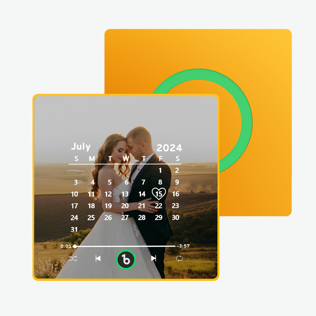 Personalisierter Musik-kühlschrankmagnet Mit Buntem Rahmen, Personalisierter Kalender-kühlschrankmagnet Mit Foto, Hochzeitsgeschenk - namenecklacede