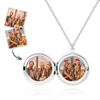 Frohe Weihnachten Foto-Halskette Mit Zwei Bildern Foto-Halskette Geschenke Für Die Familie
