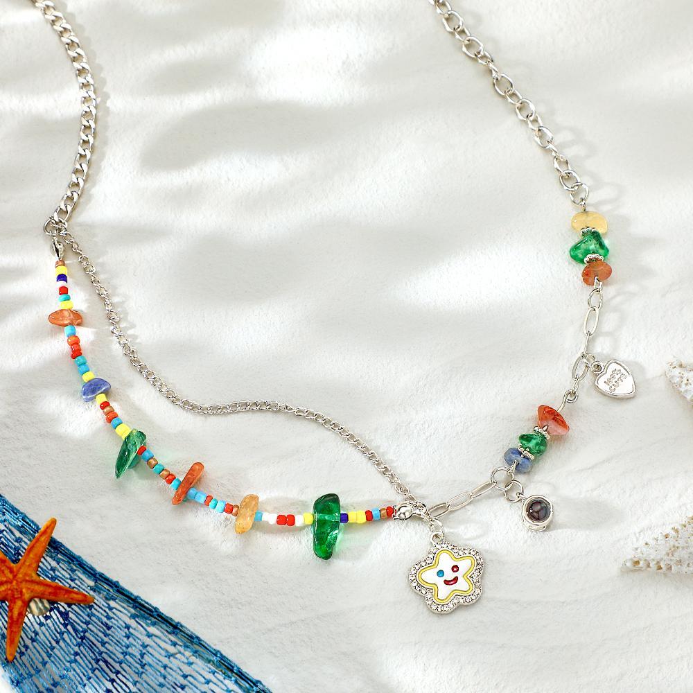 Personalisierte Projektionshalskette Heißer Sommer für Mädchen - NameNecklace