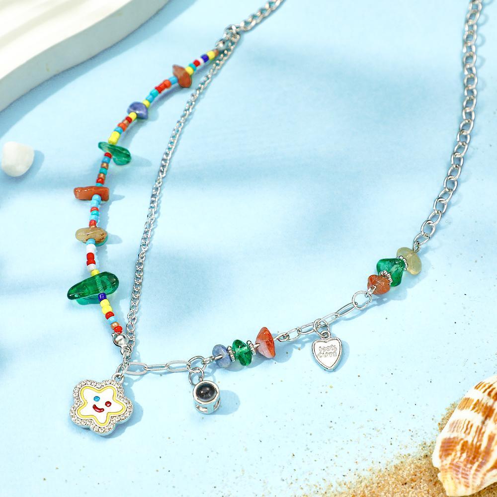 Personalisierte Projektionshalskette Heißer Sommer für Mädchen - NameNecklace