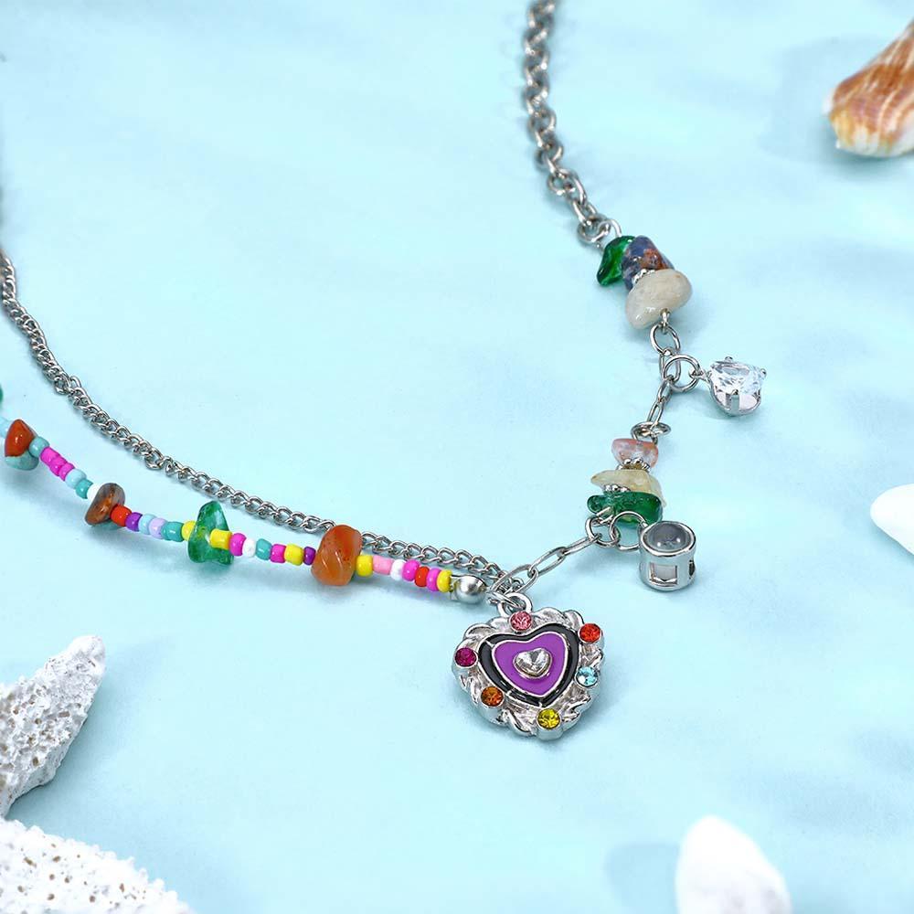 Maßgeschneiderte Projektionskette Lustiges buntes Liebesgeschenk für sie - NameNecklace