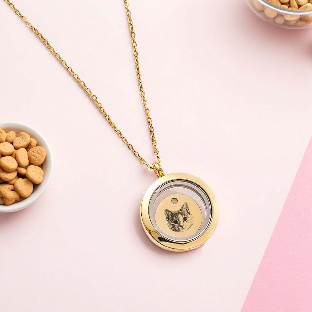 Personalisiertes Katzenhaar-andenken, Haustierfell, Kann Medaillon, Halskette, Hundehaar-denkmal, Personalisierte Geschenke Für Ihren Haustierverlust, Öffnen - ihrenamenskettede