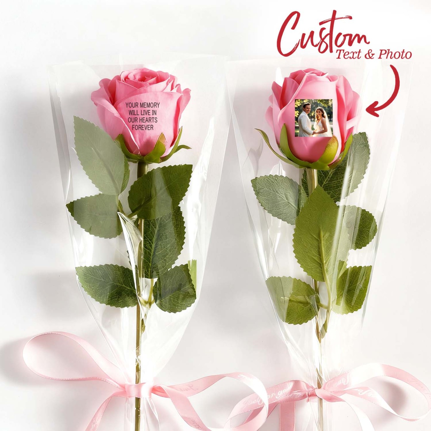 Wunderschöne Personalisierte Fotorose Mit Personalisiertem Text – Das Perfekte Geschenk Für Paare - namenecklacede