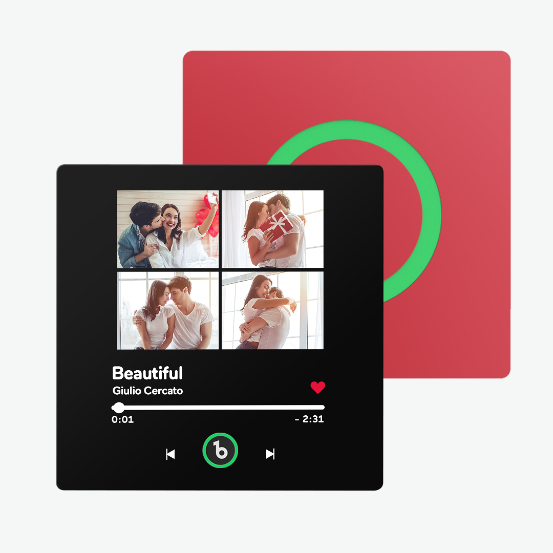 Benutzerdefinierter Musik-kühlschrankmagnet Mit Buntem Rahmen, Personalisierter Album-kühlschrankmagnet, Der Ein Lied Abspielen Kann, Einzigartiges Geschenk Für Paare - namenecklacede