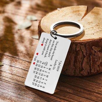 Personalisierter Kalender-schlüsselanhänger, Liebesbrief-schlüsselanhänger, Valentinstagsgeschenk - ihrenamenskettede