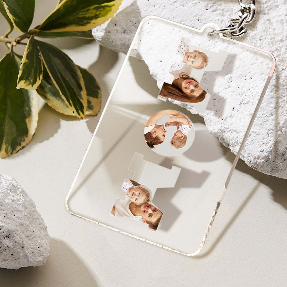 Personalisierter Foto-acryl-schlüsselanhänger, Besonderes Geschenk Zum Vatertag Für Papa - ihrenamenskettede