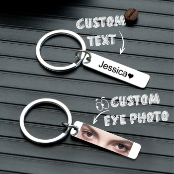Personalisierter Schlüsselanhänger Mit Augenmotiv, Doppelseitig, Mit Farbfoto Und Individuellem Text – Das Perfekte Geschenk Zum Jahrestag - namenecklacede