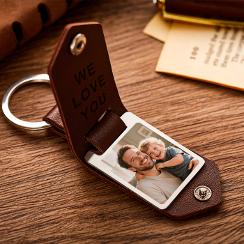 Personalisierter Schlüsselanhänger Mit Foto Für Papa, Personalisierter Schlüsselanhänger Mit Kindernamen, Leder-schlüsselanhänger Für Herren, Jahrestagsgeschenk Für Ihn, Vatertagsgeschenk - namenecklacede