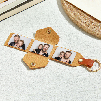 Personalisierter Fotoalbum-schlüsselanhänger – Bedeutungsvolles Geschenk Für Papa – Individuelles Erinnerungsstück Zum Vatertag - namenecklacede