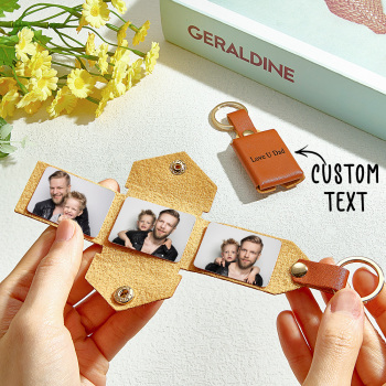 Personalisierter Fotoalbum-schlüsselanhänger – Bedeutungsvolles Geschenk Für Papa – Individuelles Erinnerungsstück Zum Vatertag - namenecklacede