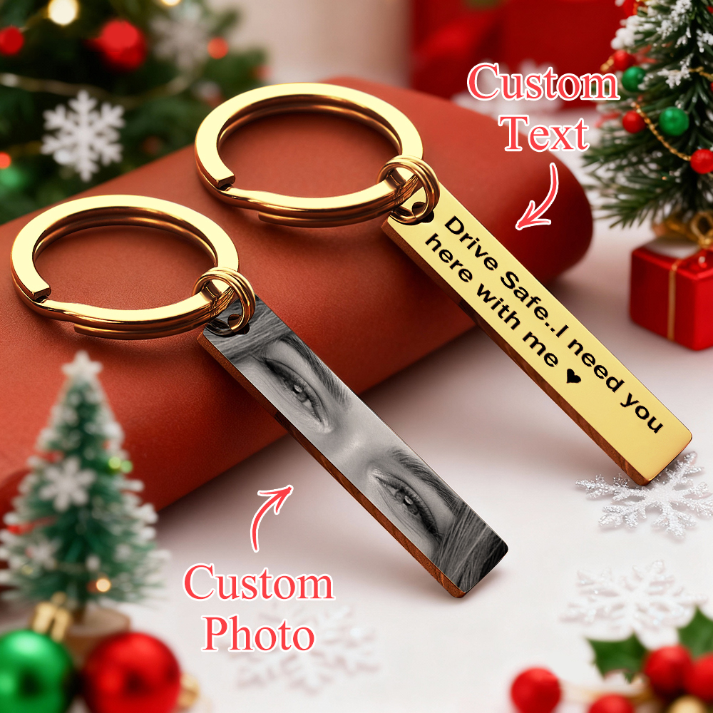 Personalized Eyes Keychain Custom Photo Drive Safe Keychain Customized Eye Photo Keyring  Gifts for Him