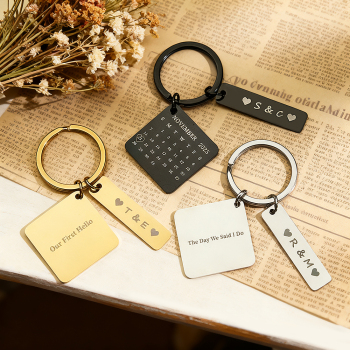 Benutzerdefinierter Datumskalender-schlüsselanhänger, Personalisierter Gravierter Kalender-schlüsselanhänger, Bedeutendes Datumsmarker, Geburtstag, Jahrestag, Geschenk - namenecklacede