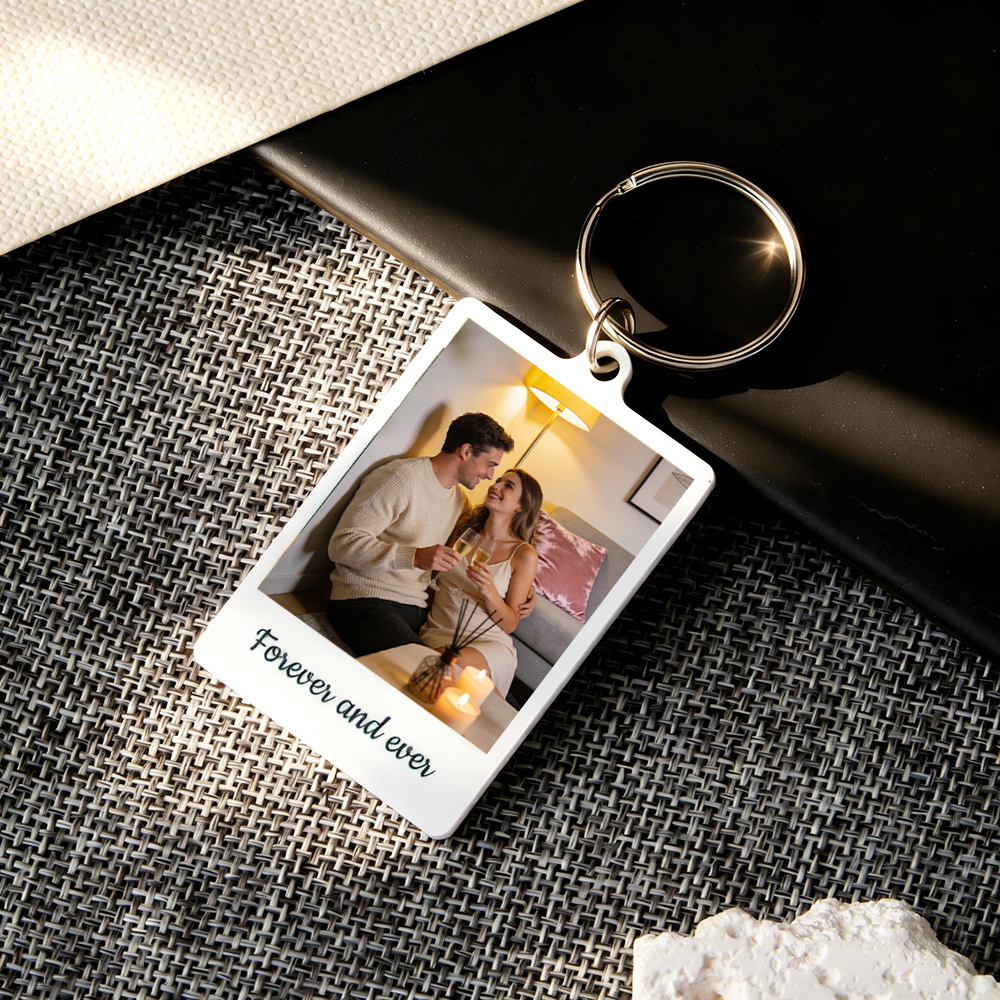 Personalisierter Schlüsselanhänger Mit Foto Und Nachricht, Doppelseitiger Foto-schlüsselanhänger, Geschenk Für Sie Und Ihn - namenecklacede