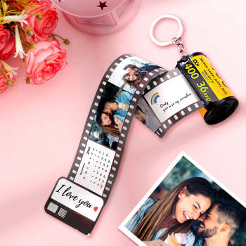 Benutzerdefinierter Kamerarollenfilm-schlüsselanhänger, Kalender-schlüsselanhänger Mit Text „ich Liebe Dich“, Geschenke, Datums-schlüsselanhänger - ihrenamenskettede