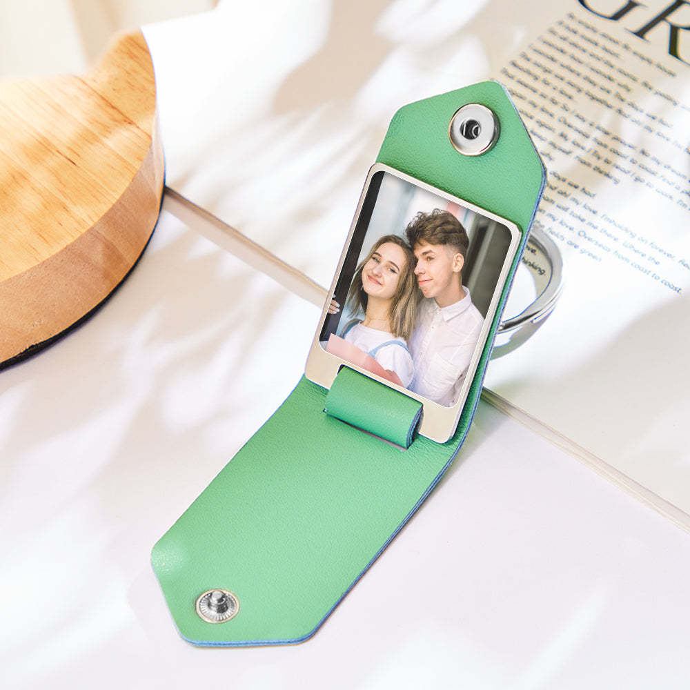 Personalisierter Foto-schlüsselanhänger Aus Leder, Individuell Gravierter Text, Gedenk-schlüsselanhänger, Jahrestagsgeschenke - ihrenamenskettede