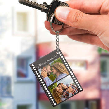 Personalisierter Filmstreifen-schlüsselanhänger Mit Foto Und Nachricht Für Paare - ihrenamenskettede