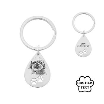 Personalisierte Haustiermarke Foto Schlüsselanhänger Custom Dog Paw Anhänger Unvergessliche Geschenke - ihrenamenskettede