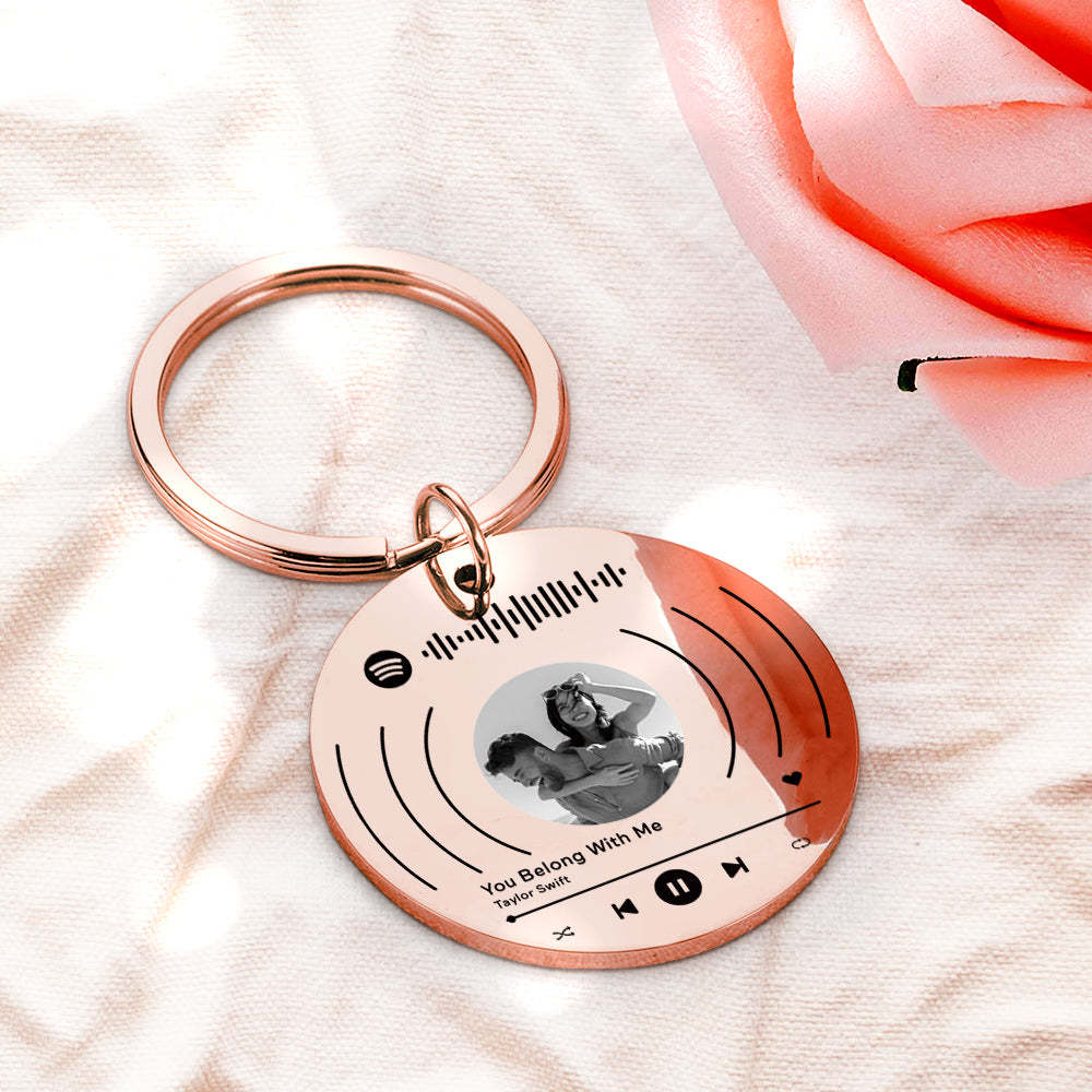 Benutzerdefinierter Foto-spotify-kalender-schlüsselanhänger, Personalisierter Musik-song-schlüsselanhänger Aus Edelstahl, Geschenk Für Liebhaber - ihrenamenskettede