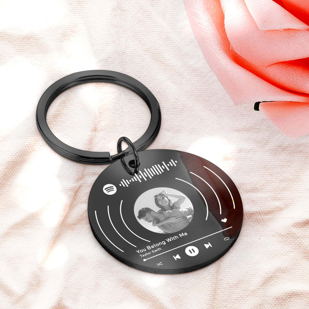Benutzerdefinierter Foto-spotify-kalender-schlüsselanhänger, Personalisierter Musik-song-schlüsselanhänger Aus Edelstahl, Geschenk Für Liebhaber - ihrenamenskettede