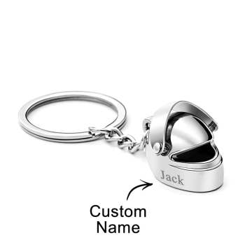 Personalisierter Name Monogramm Motorradhelm Schlüsselanhänger Geburtstag Vatertagsgeschenk Für Biker Motorradfahrer Papa Freund - ihrenamenskettede