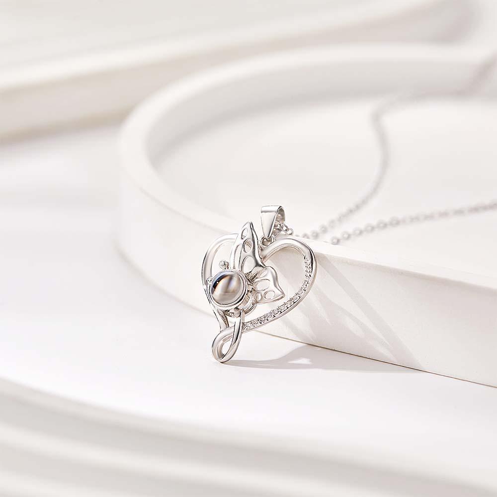 Personalisierte Foto-Projektionskette Kreativer Schmetterling Einzigartige Geschenke - NameNecklace