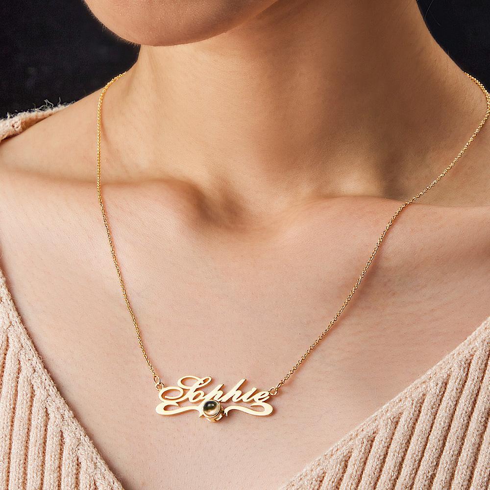 Personalisierte Projektionskette mit Namen - einfache Geschenke für Paare - NameNecklace