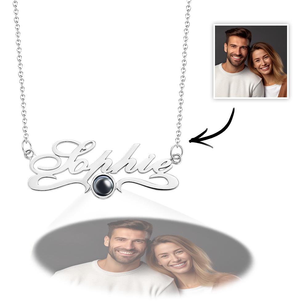 Personalisierte Projektionskette mit Namen - einfache Geschenke für Paare - NameNecklace