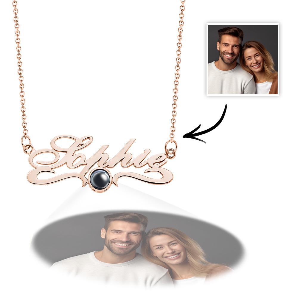 Personalisierte Projektionskette mit Namen - einfache Geschenke für Paare - NameNecklace